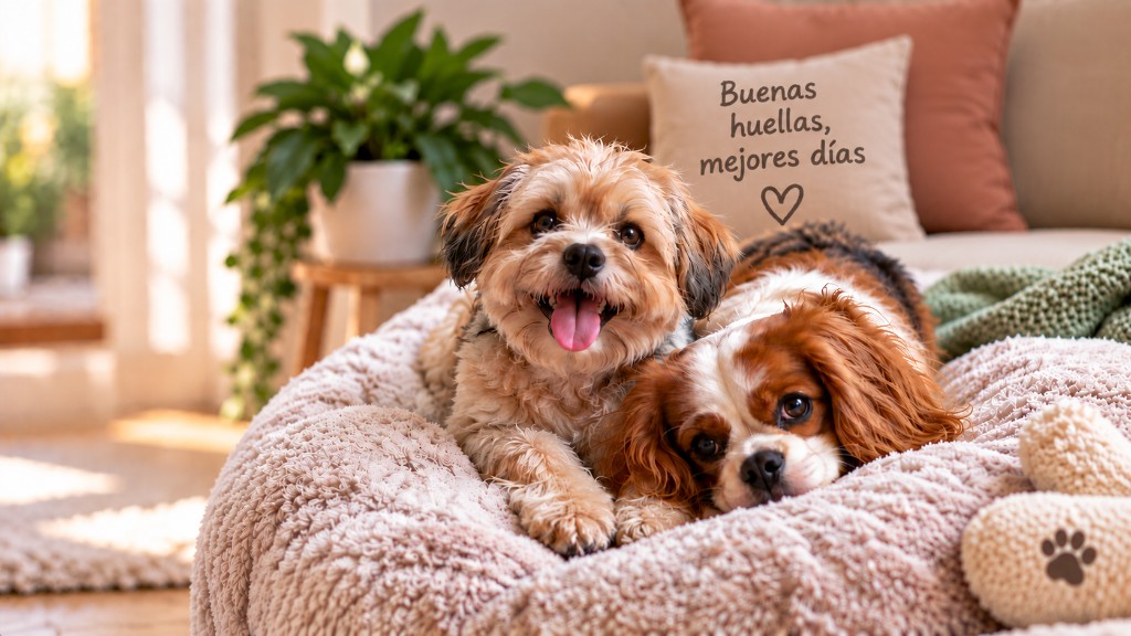 Dos perritos descansando juntos en casa